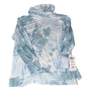RBX‎ Active Womens Tie Dye Hoodie Sweatshirt Long Sleeve Blue White XXL